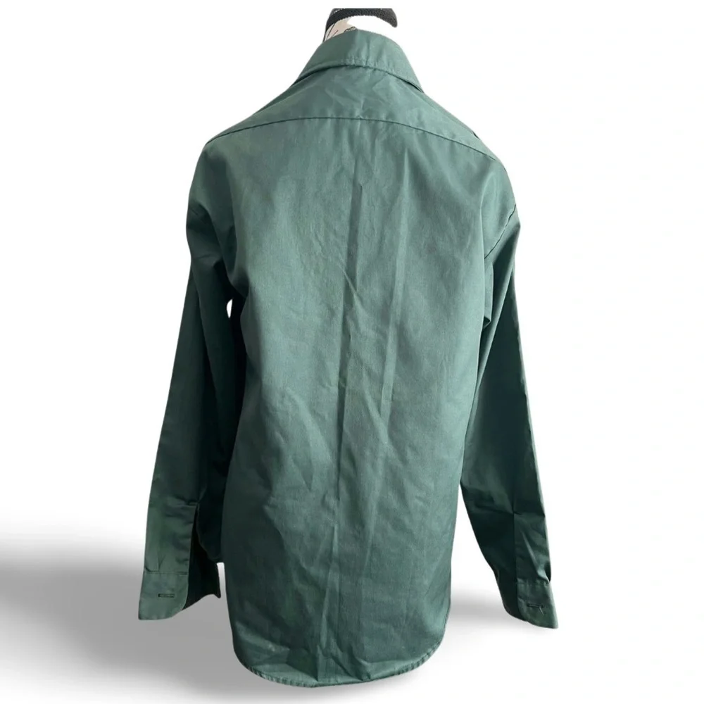 🇨🇦 90s Big Bill Green Work Shirt Button-Up Size Small Men Medium Women - Picture 3 of 4